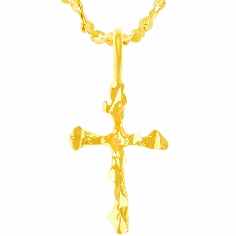 ladies necklaces natural-Nugget Cross Necklace