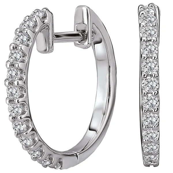 Ladies earrings clearance deal -Diamond Hoop Earrings