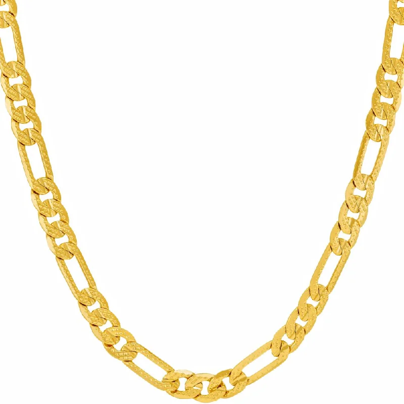 ladies necklaces short-5mm Crushed Figaro Chain Necklace