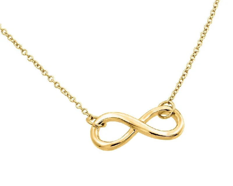 ladies necklaces new-Silver 925 Gold Plated Infinity Pendant Necklace - STP01373GP