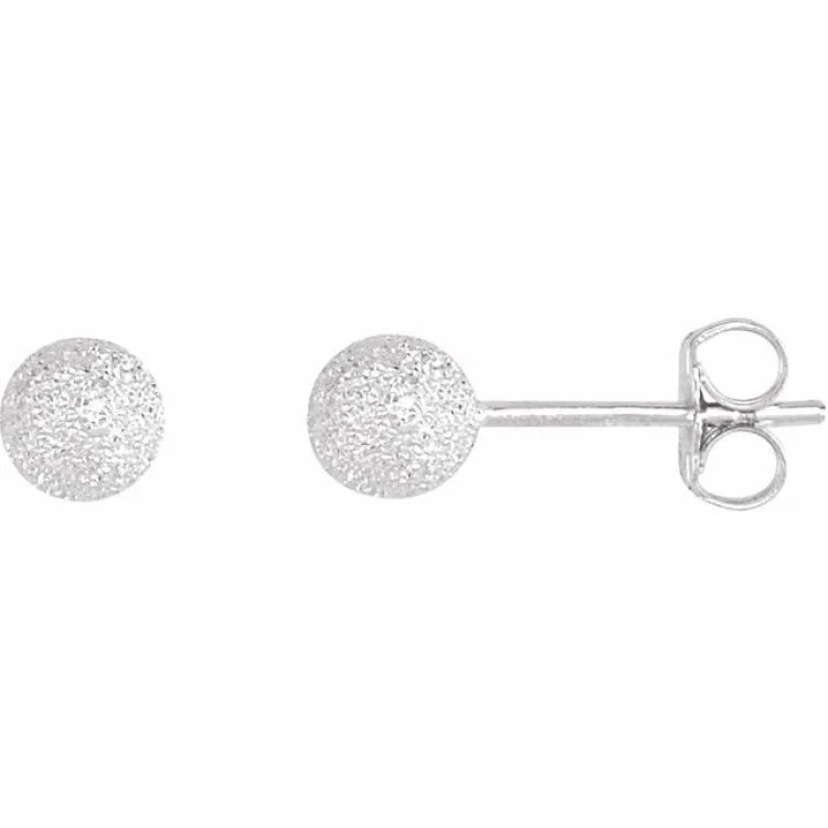 Ladies earrings gala event -Sterling Silver 5 mm Stardust Ball Earrings