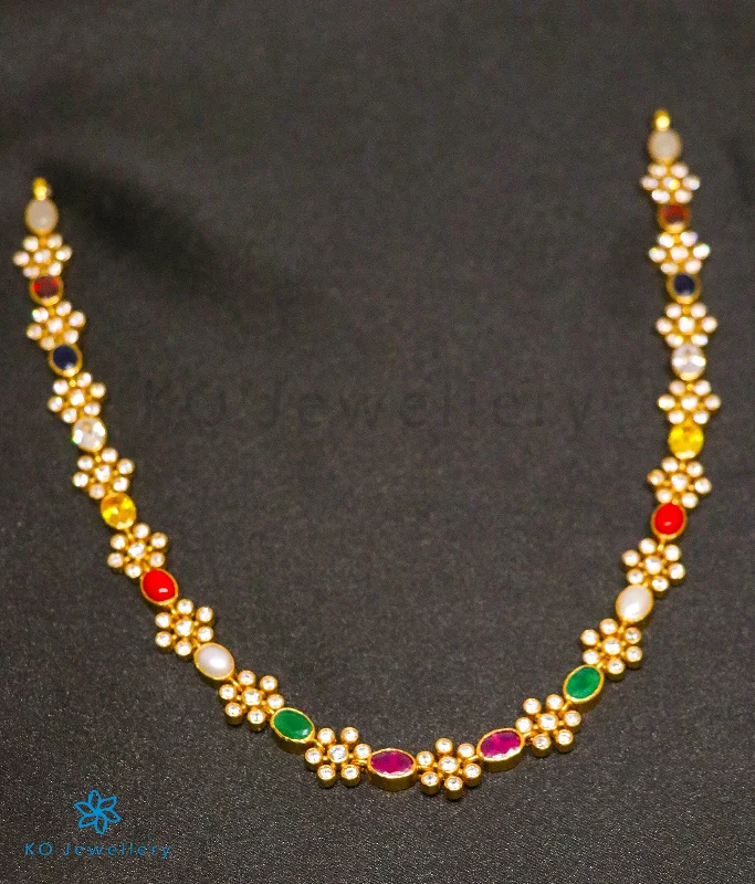 ladies necklaces limited edition-The Yajata Silver Navratna Necklace