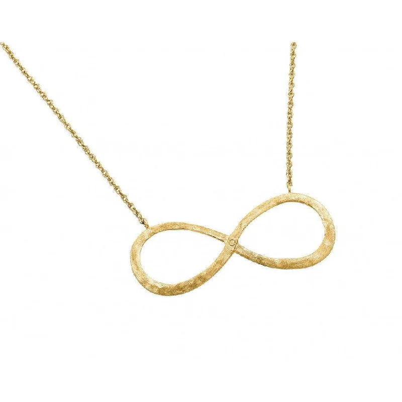 ladies necklaces exclusive-Silver 925 Gold Plated Infinity Pendant Necklace - STP01388GP