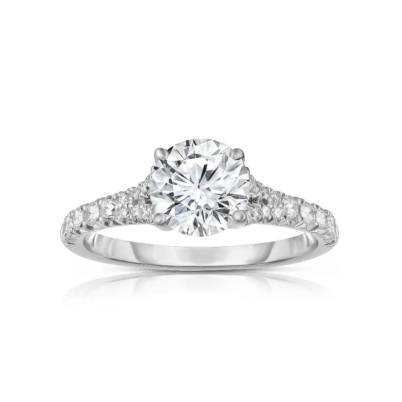 Ladies engagement rings gold band -Diamond Engagement Ring Mounting, .30 Carat, 14K White Gold