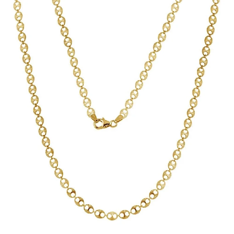 ladies necklaces budget-Gold Plated 925 Sterling Silver Double Hole Link Necklace - ECN00039GP