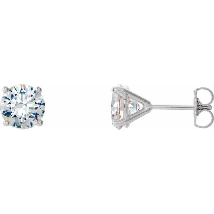 Ladies earrings with gemstones -14K White 2 CTW Natural Diamond Cocktail-Style Earrings