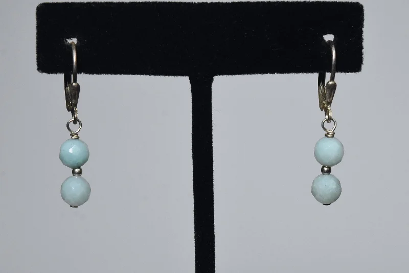 Ladies earrings celestial style -Sterling Silver Amazonite Bead Earrings