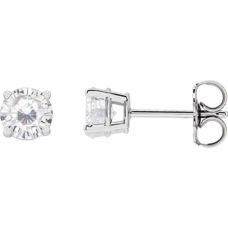 Ladies earrings medieval theme -Platinum 5 mm Stuller Lab-Grown Moissanite Stud Earrings