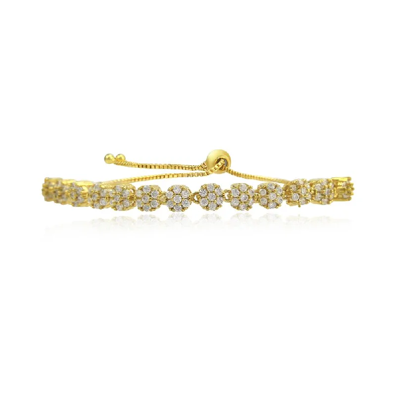 ladies bracelets organic-21 Nicole Jewellery Gold Plated Cubic Zirconia Adjustable Bracelet  - BR334 Yellow