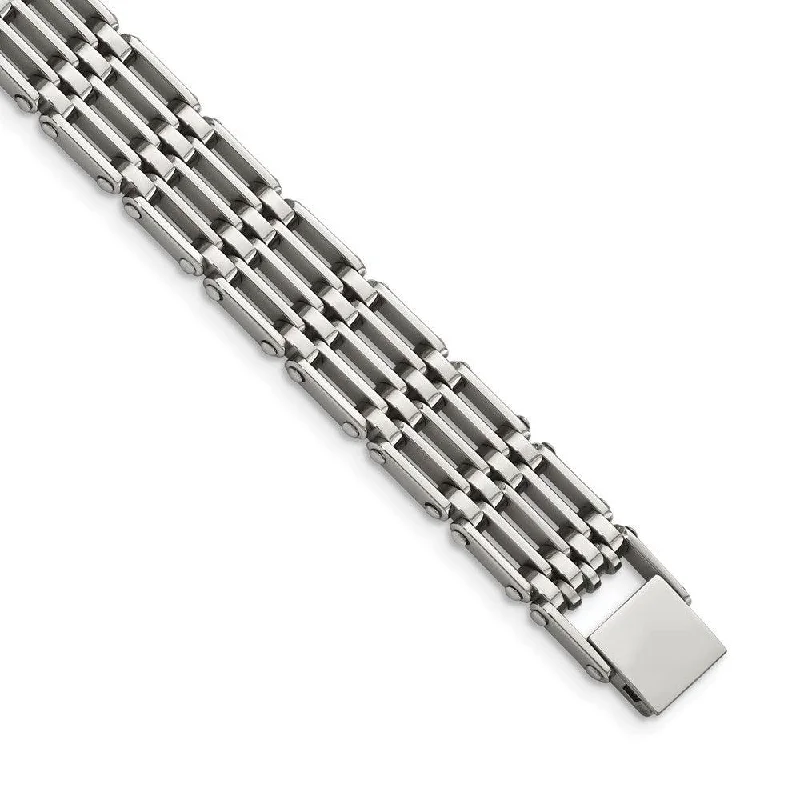 ladies bracelets delicate-Stainless Steel Polished 8.5in Bracelet