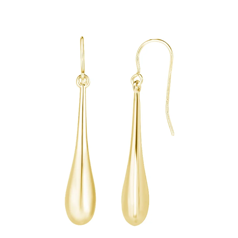 Ladies earrings for teens -14K Gold Polished Graduated Tear Drop Earring