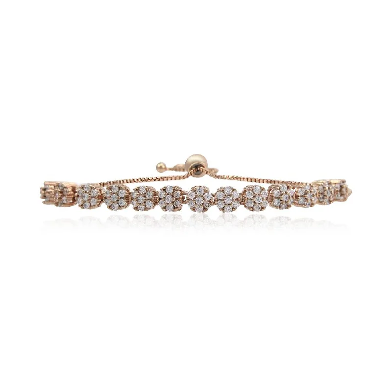 ladies bracelets second hand-21 Nicole Jewellery Rose Plated Cubic Zirconia Adjustable Bracelet  - BR334 Rose