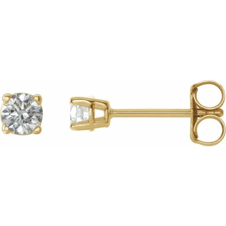 Ladies earrings dangling style -14K Yellow 1/5 CTW Natural Diamond Stud Earrings