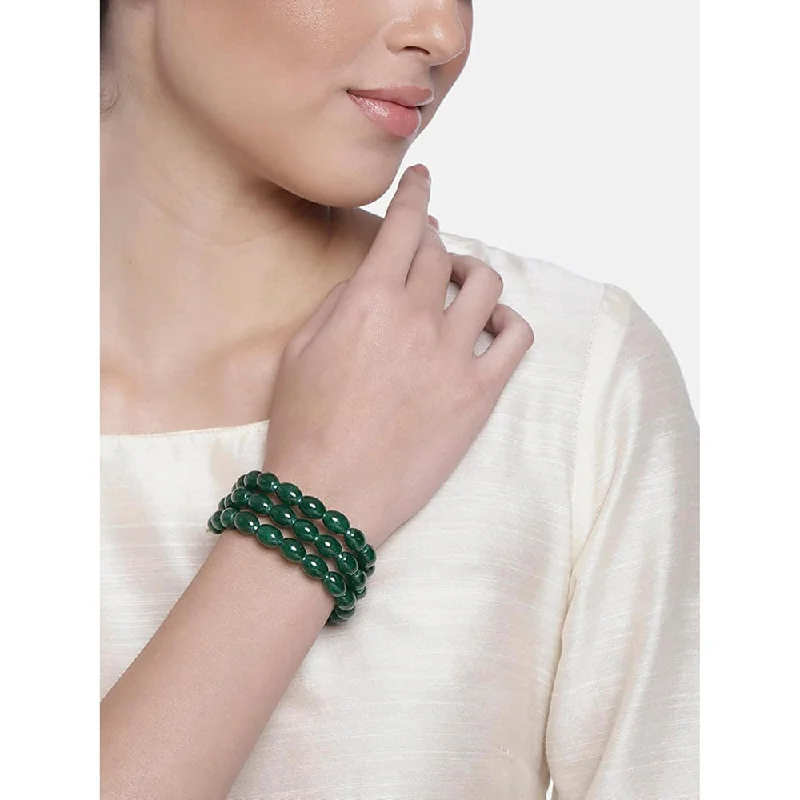 ladies bracelets green-Etnico Gold-Plated Layered Bracelet (Women) - ADB228G