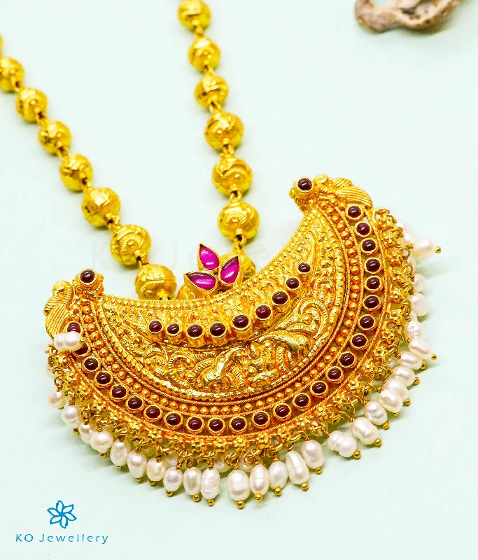 ladies necklaces floral-The Vaidehi Mohanmale Silver Necklace