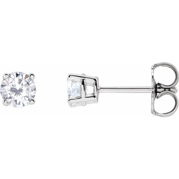 Ladies earrings korean elegance -Platinum 4 mm Stuller Lab-Grown Moissanite Stud Earrings