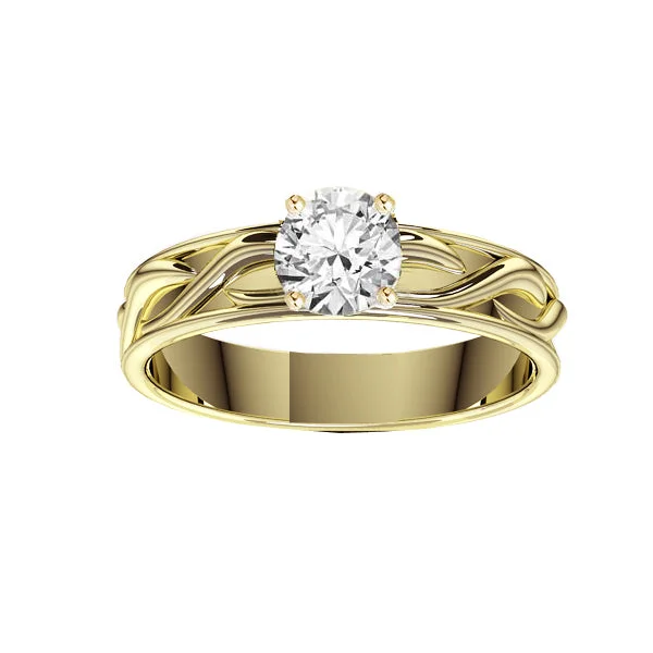 Ladies engagement rings bold statement -Celtic Twist Solid Engagement Ring