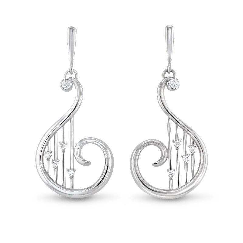 Ladies earrings celtic knot -Lyre Earrings