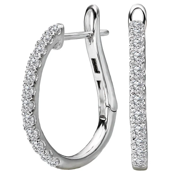 Ladies earrings collector item -Ladies Fashion Diamond Hoop Earrings