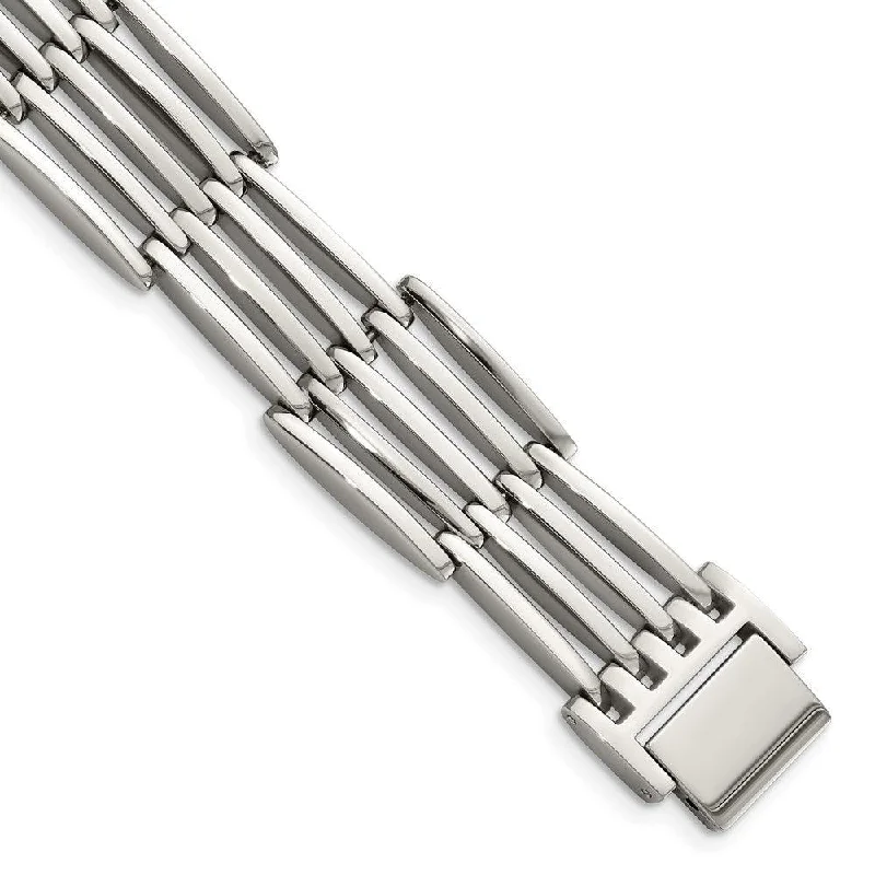 ladies bracelets party-Stainless Steel Polished 8.5in Bracelet