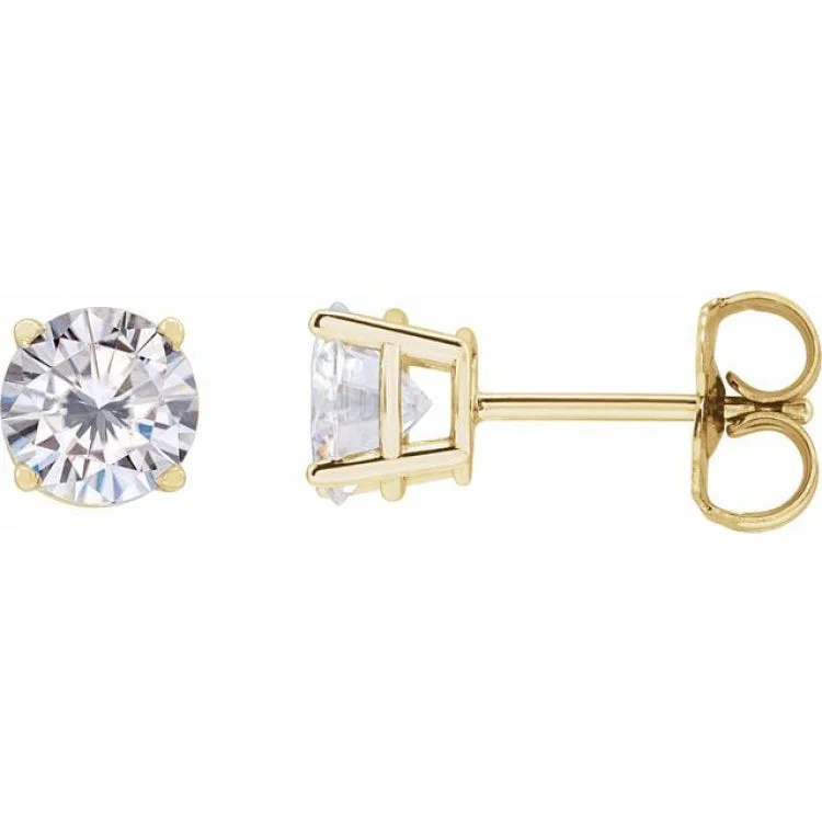 Ladies earrings butterfly stone -14K Yellow 5.5 mm Stuller Lab-Grown Moissanite Stud Earrings