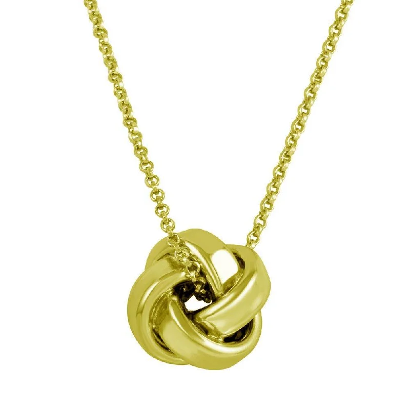 ladies necklaces 1920s-Gold Plated 925 Sterling Silver Knot Pendant Necklace - ARN00043GP