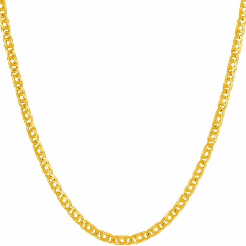 ladies necklaces lightweight-3mm Emblem Oval Chain Necklace