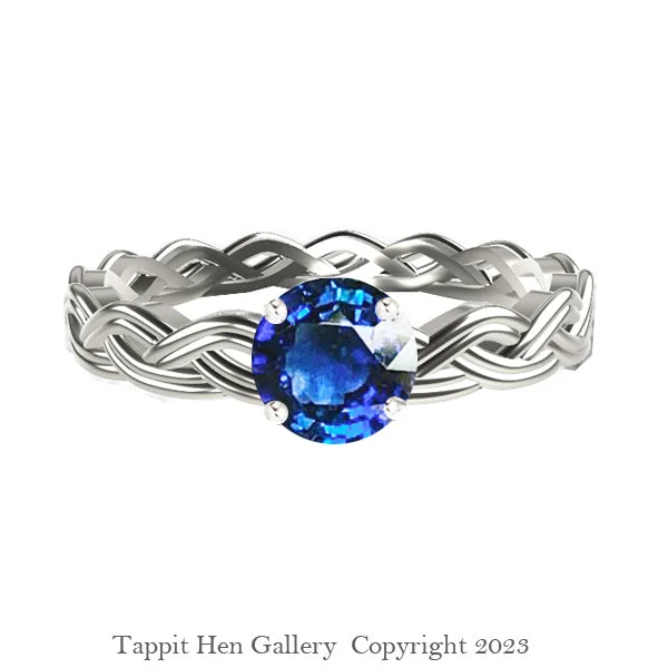 Ladies engagement rings christian cross -ROYAL CELTIC TWIST SAPPHIRE ENGAGEMENT RING IN WHITE GOLD