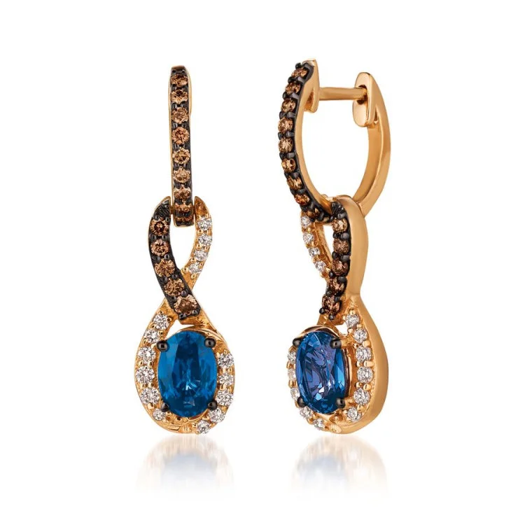 Ladies earrings bold statement -Le Vian 14K Strawberry Gold Earrings