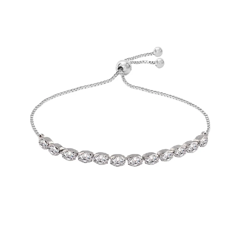 ladies bracelets rustic-Etnico Rhodium-Plated Pull Chain Bracelet (Women) - ADB169S