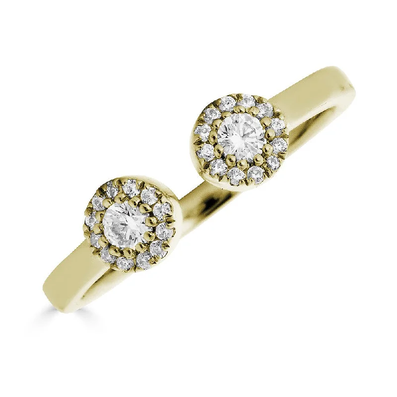 Ladies rings sunset colors -EMILIQUE 14KT GOLD 0.20 CARAT TOTAL WEIGHT DIAMOND OPEN HALO RING