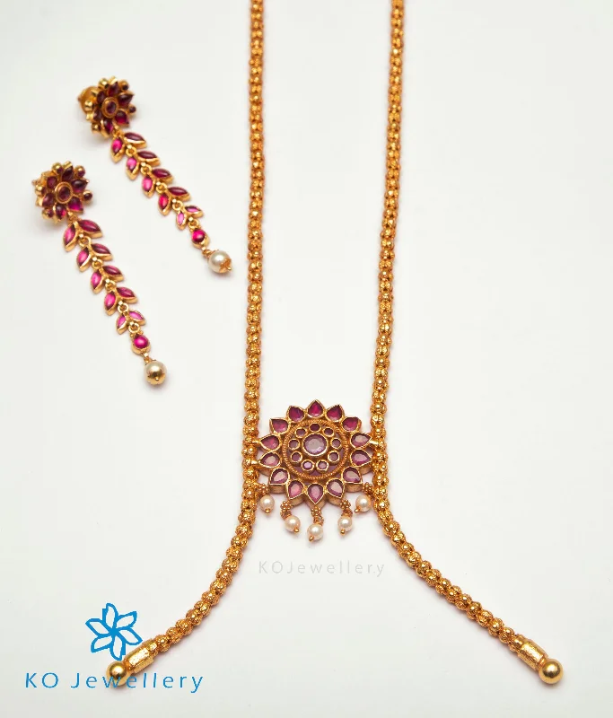 ladies necklaces auction-The Yukti Silver Kempu Necklace