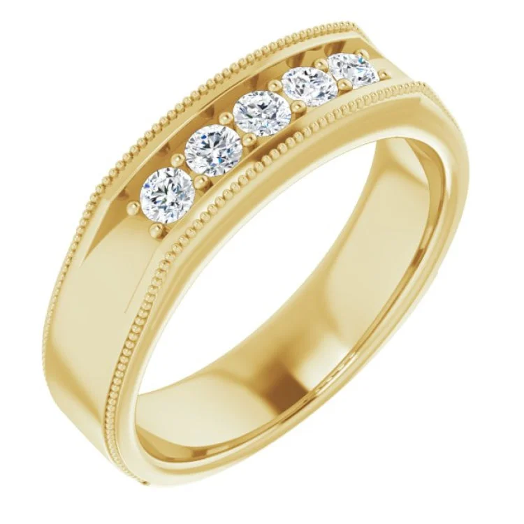 Ladies rings christian cross -14K Yellow 1/3 CTW Natural Diamond Ring