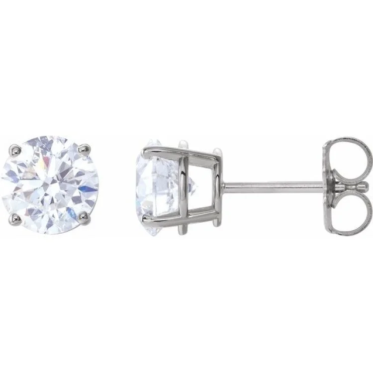 Ladies earrings free delivery -Platinum 2 CTW Natural Diamond Stud Earrings