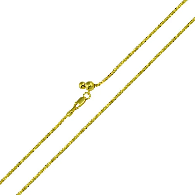 ladies necklaces offers-Gold Plated 925 Sterling Silver Roc Slider Adjustable Necklace - DIN00011GP