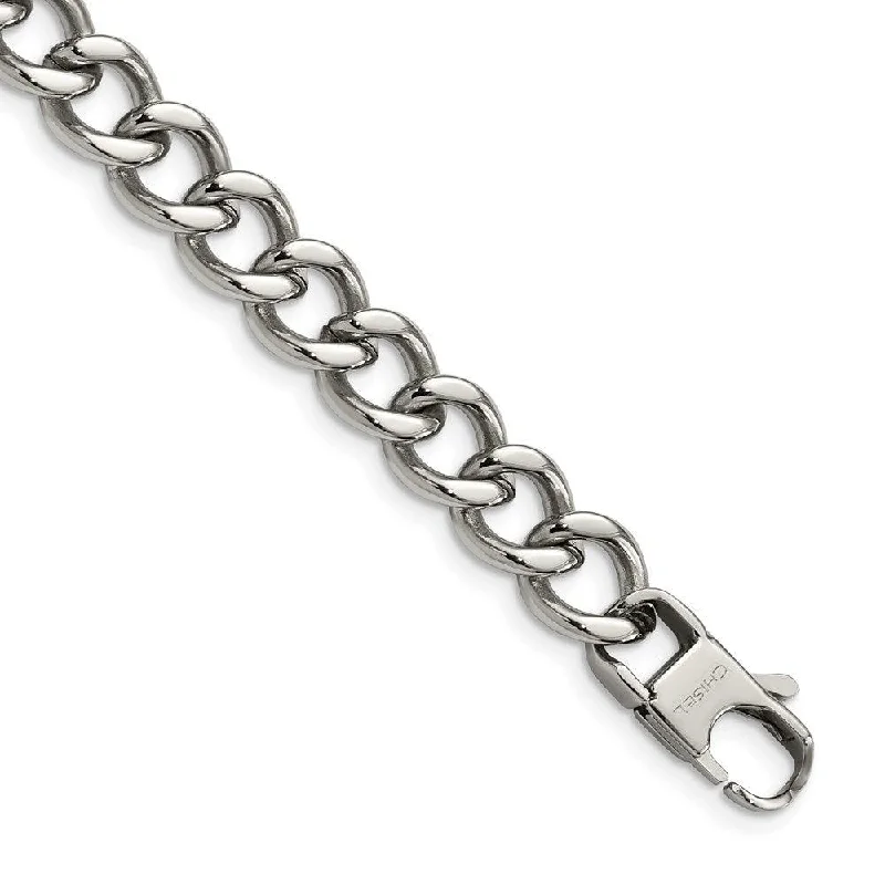 ladies bracelets healing-Stainless Steel Polished 8.5in Bracelet