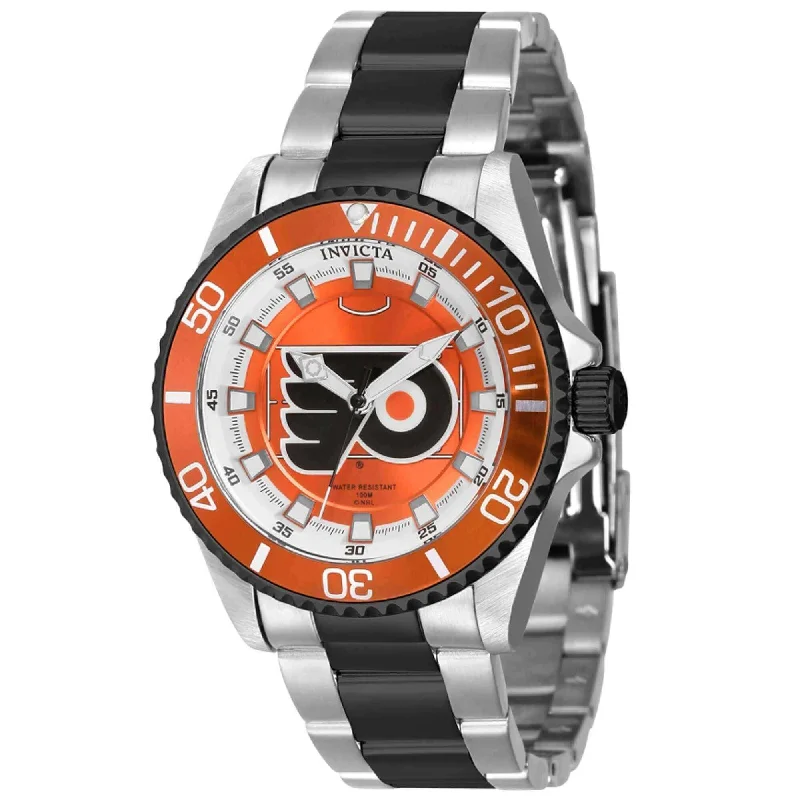 ladies bracelets matching-Invicta Women's Watch - NHL Philadelphia Flyers Black and Silver Bracelet | 42215