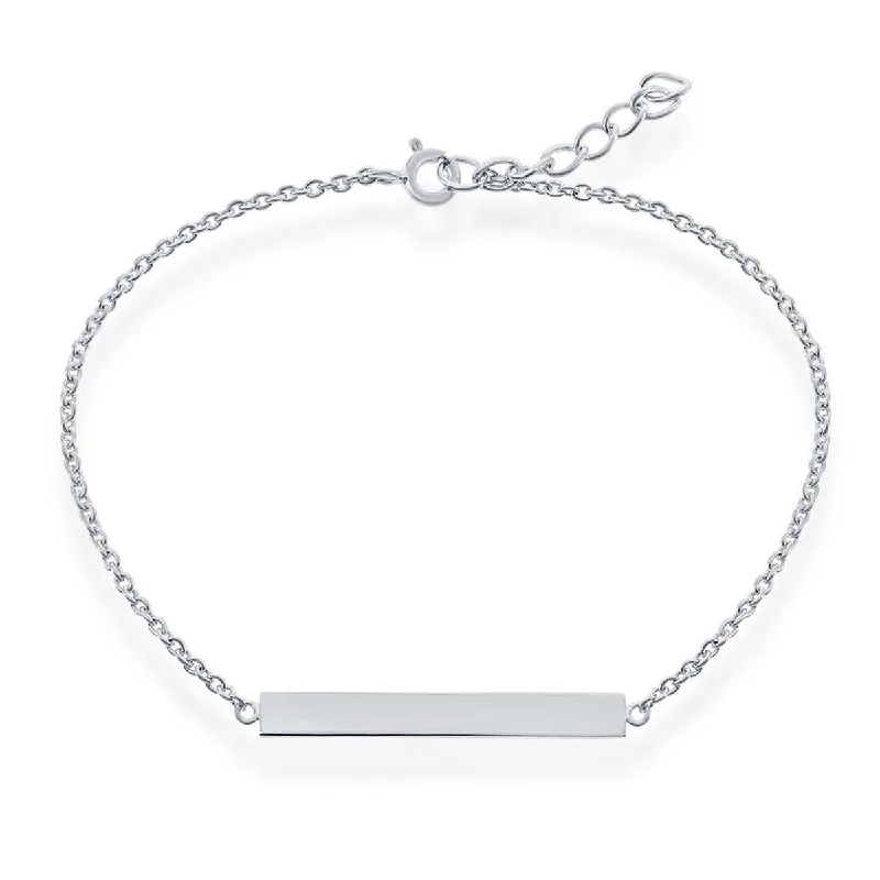 ladies bracelets ratings-Classic Women's Bracelet - Sterling Silver Bar ID | S-4944