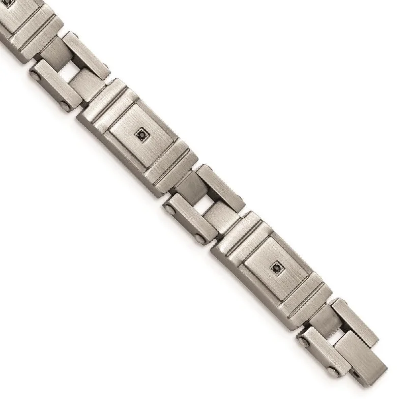 ladies bracelets milestone-Stainless Steel Antiqued Brushed CZ Bracelet