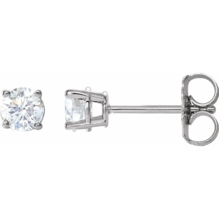 Ladies earrings anniversary present -14K White 1/2 CTW Natural Diamond Stud Earrings