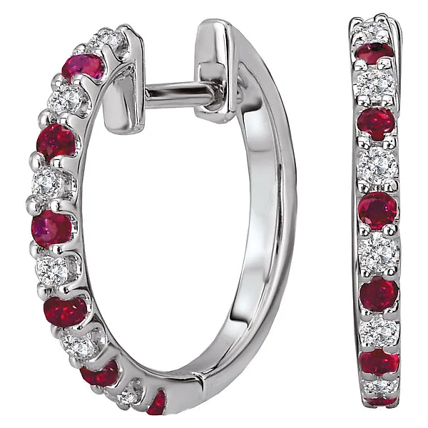 Ladies earrings exclusive design -Diamond and Gemstone Hoop Earrings