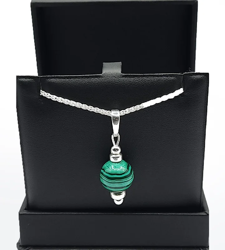 ladies necklaces lengths-MALACHITE - PENDANT/NECKLACE