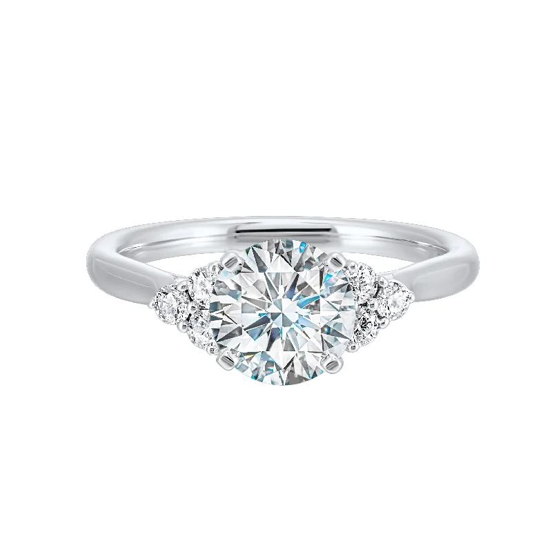 Ladies engagement rings mermaid vibe -1/5 Ctw Daphne Diamond Engagement Ring Setting in 14 Karat White Gold