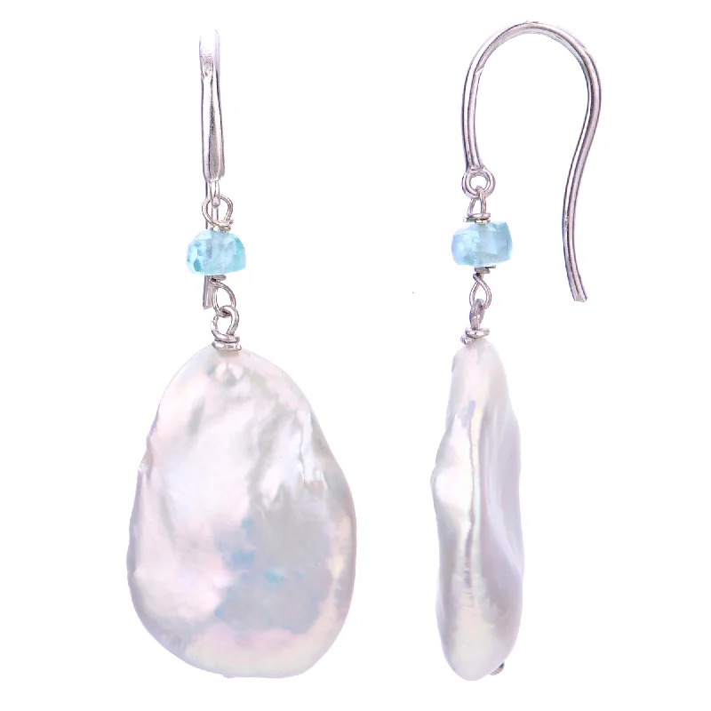 Ladies earrings celestial style -Sterling Silver Freshwater Pearl Earring