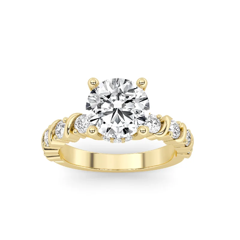 Ladies engagement rings conflict free -Above Love Star Lab Grown Diamond Engagement Ring in Yellow Gold (2 Ctw)