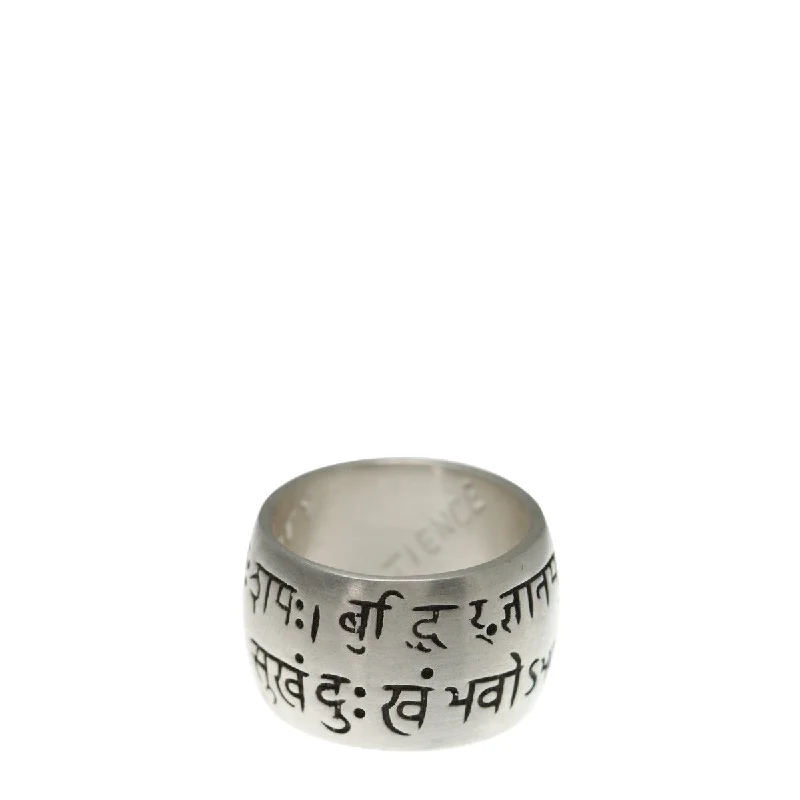 Ladies rings designer brand -Sterling Silver Wide Sanskrit Ring