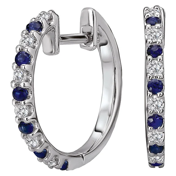 Ladies earrings christmas gift -Diamond and Gemstone Hoop Earrings