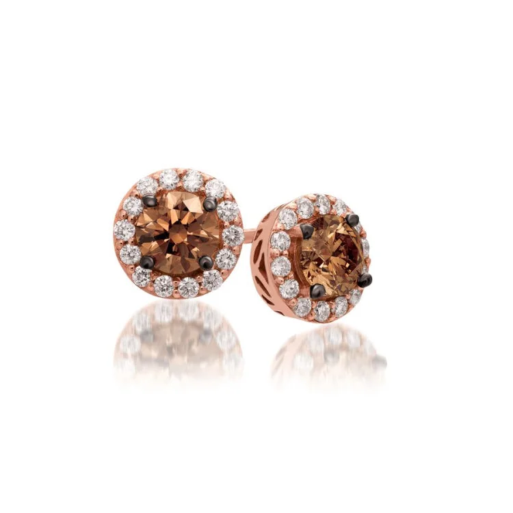 Ladies earrings arabic design -Le Vian 14K Strawberry Gold Earrings