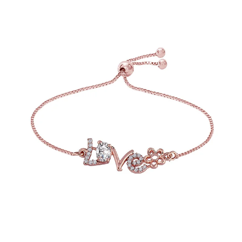 ladies bracelets art nouveau-Etnico Rose Gold-Plated Pull Chain Bracelet (Women) -  ADB165RG