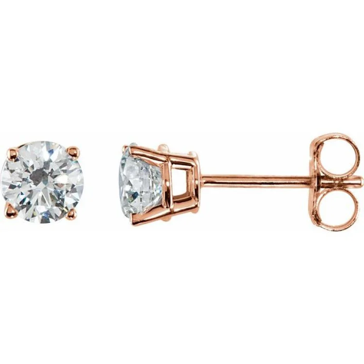 Ladies earrings mixed metals -14K Rose 1 1/2 CTW Natural Diamond Stud Earrings